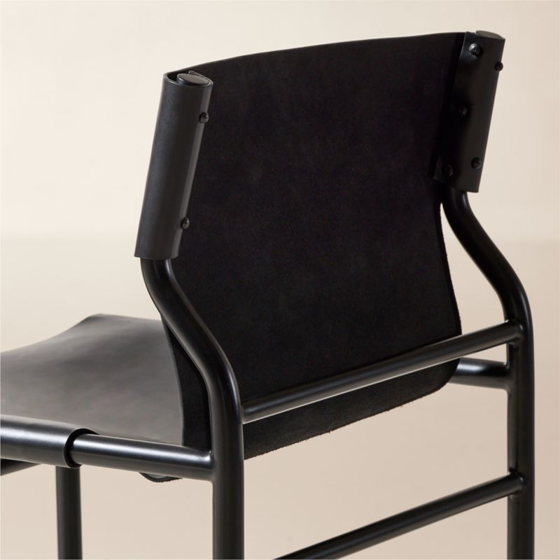 Surf Sling Black Leather Counter Stool - image 4 of 6