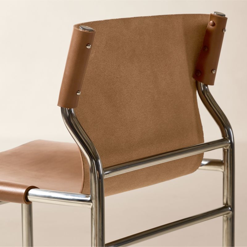 Surf Sling Brown Leather Counter Stool - image 4 of 6