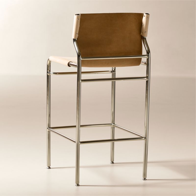 Surf Sling Untanned Leather Bar Stool Set of 2 - image 3 of 6