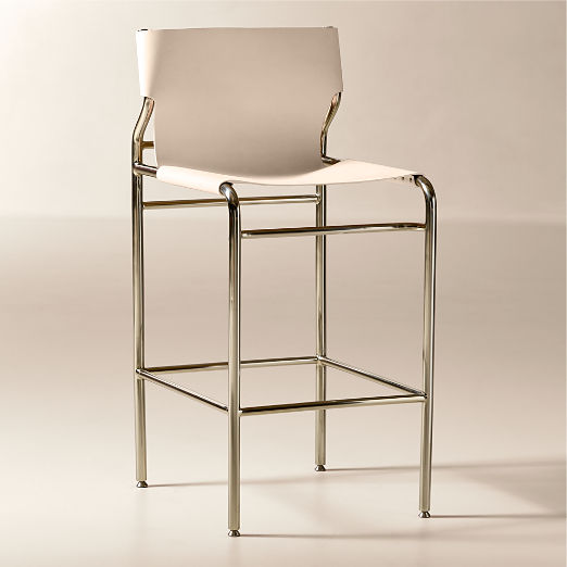 Surf Sling Untanned Leather Bar Stool Set of 2