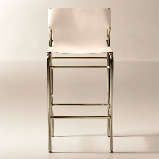 Surf Sling Untanned Leather Bar Stool Set of 2