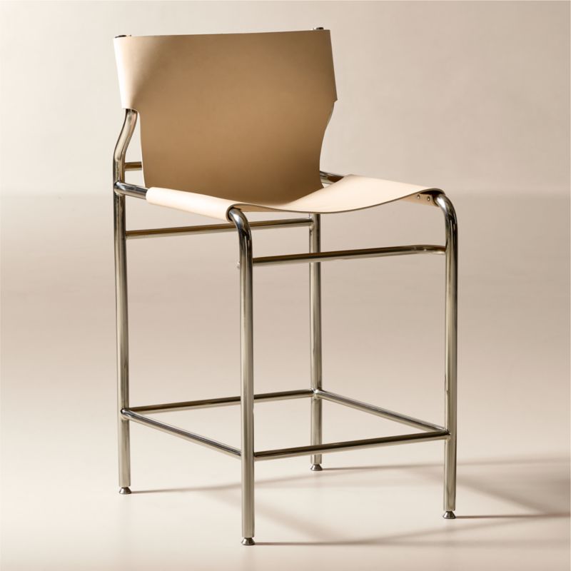 Surf Sling Untanned Leather Counter Stool Set of 2 - image 1 of 6