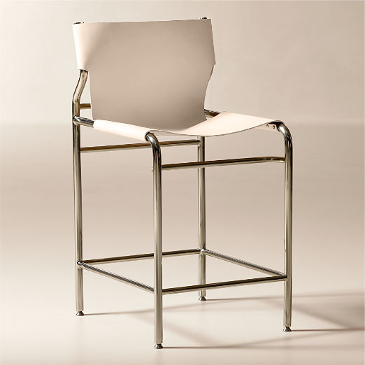 Surf Sling Untanned Leather Counter Stool Set of 2