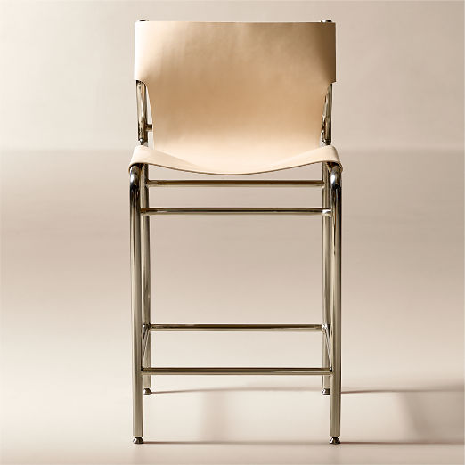 Surf Sling Untanned Leather Counter Stool Set of 2