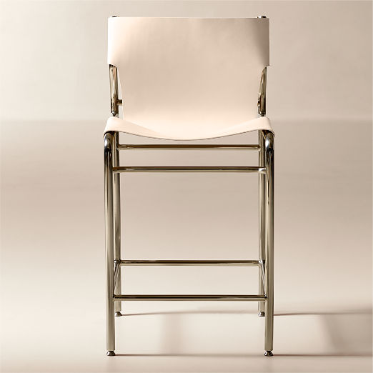 Surf Sling Untanned Leather Counter Stool