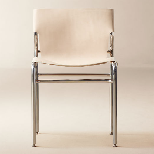 Surf Sling Untanned Leather Dining Chair Set of 4