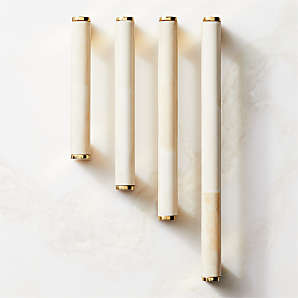 Lavau Unlacquered Brass Cabinet Handles with Backplate