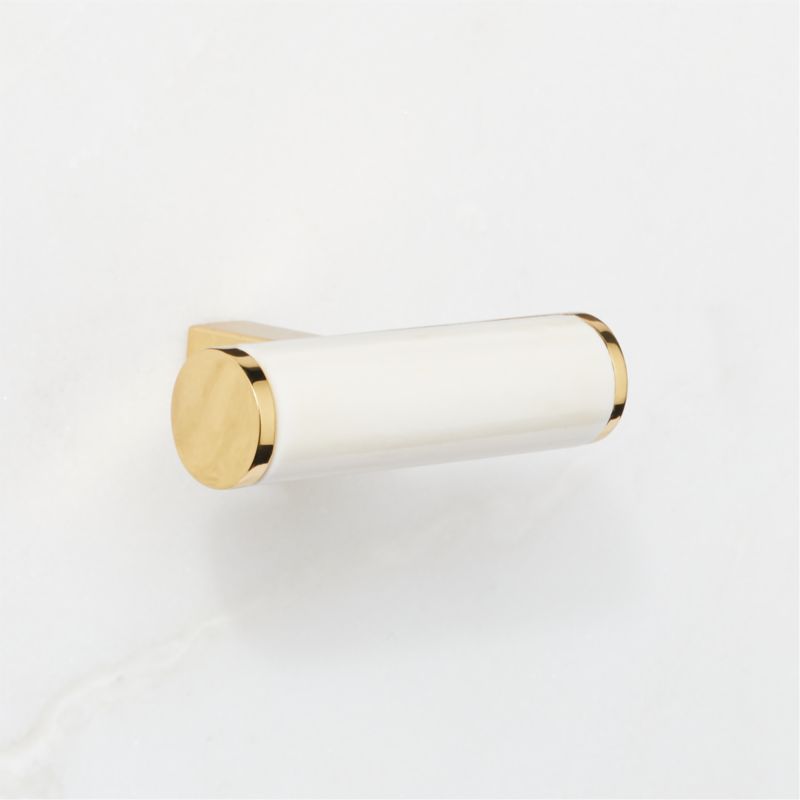 Suri Unlacquered Brass and Ivory Bone Knob - image 1 of 6