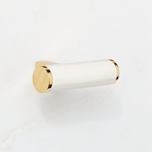 Suri Unlacquered Brass and Ivory Bone Knob