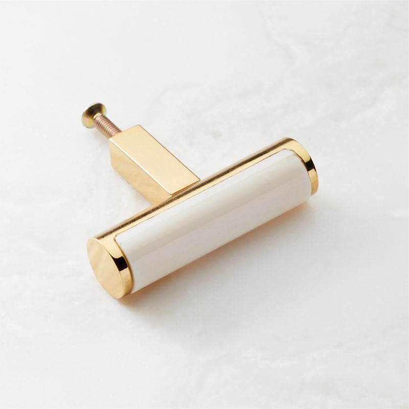 Suri Unlacquered Brass and Ivory Bone Knob - image 2 of 6