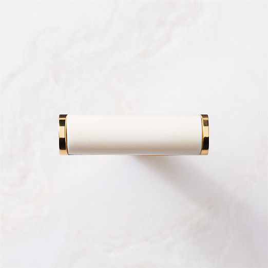 Suri Unlacquered Brass and Ivory Bone Knob
