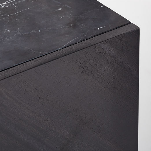 Suspend 57" Charcoal Wood Media Console with Black Marble Top
