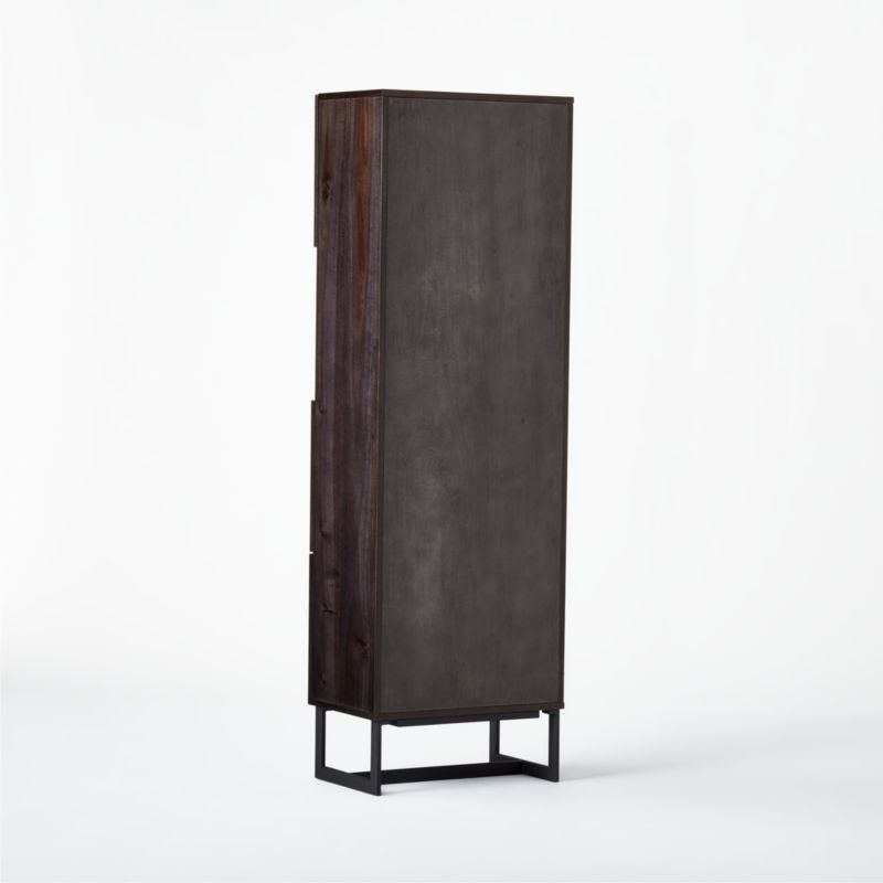 Suspend Black Marble and Dark Wood Bar Cabinet - image 9 of 11