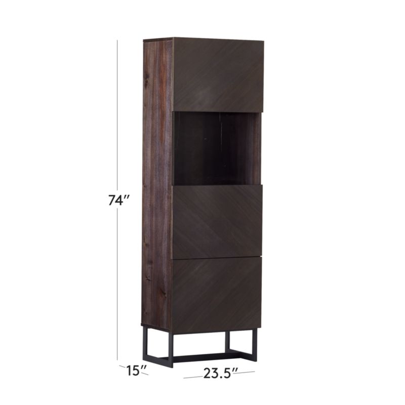 View Suspend Black Marble and Dark Wood Bar Cabinet - image 3 of 11