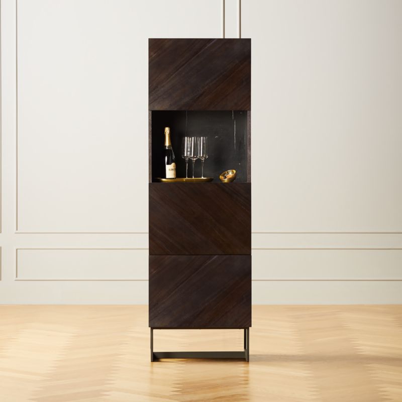 Suspend tall outlet bar cabinet