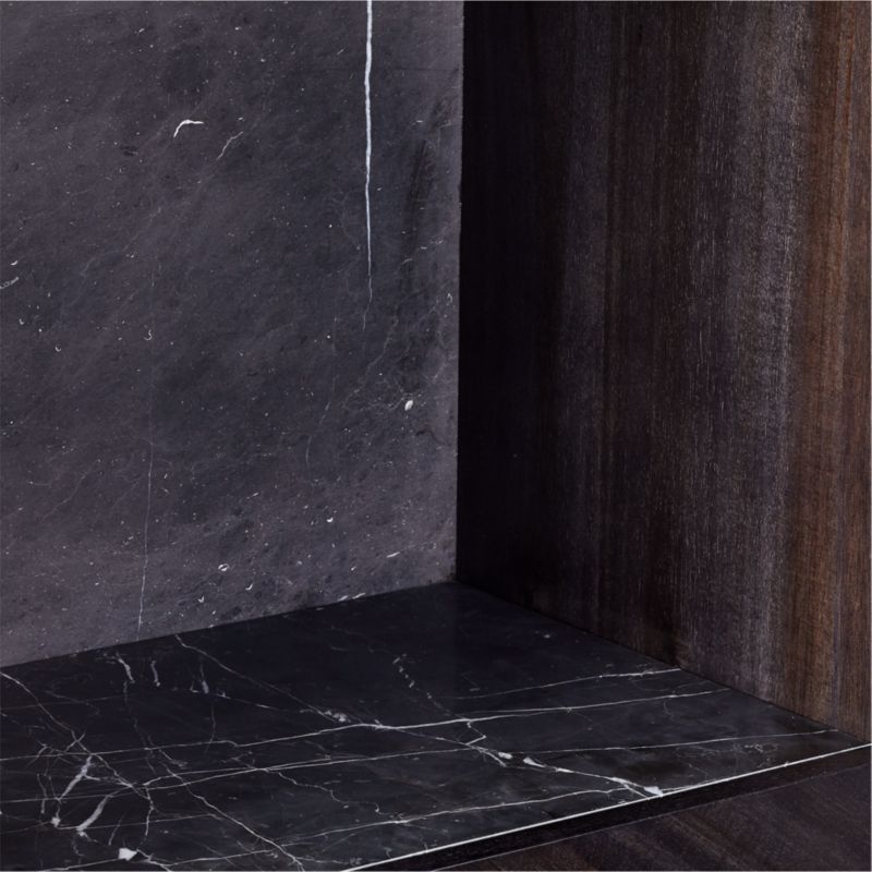 Suspend Black Marble and Dark Wood Bar Cabinet - image 10 of 11