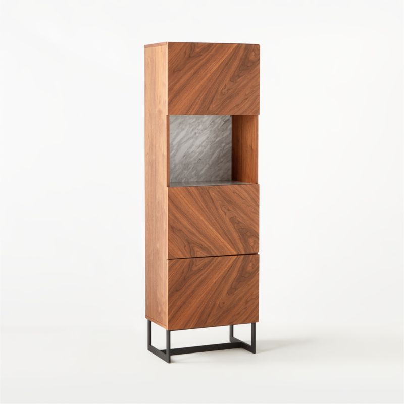 Suspend White Marble and Wood Bar Cabinet - image 6 of 14