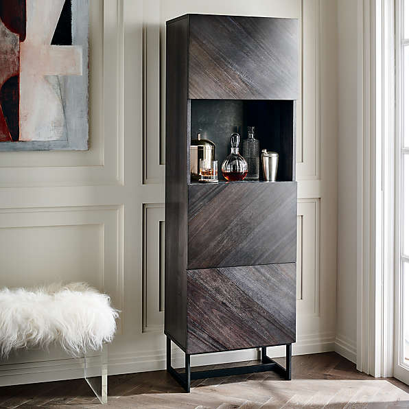 Cb2 wall deals mounted bar cabinet