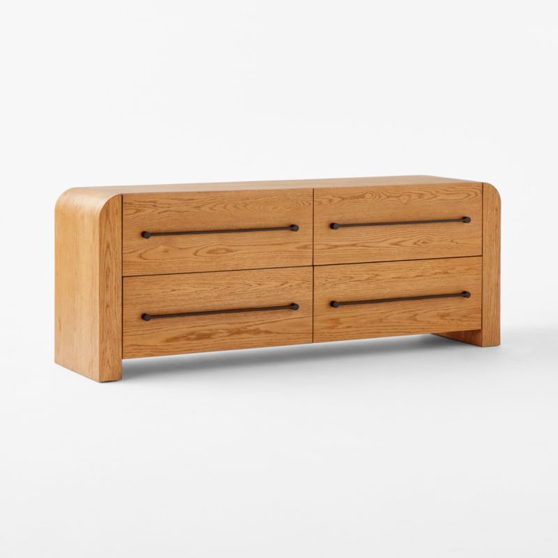 Sutton 4-Drawer White Oak Wood Dresser - image 3 of 8