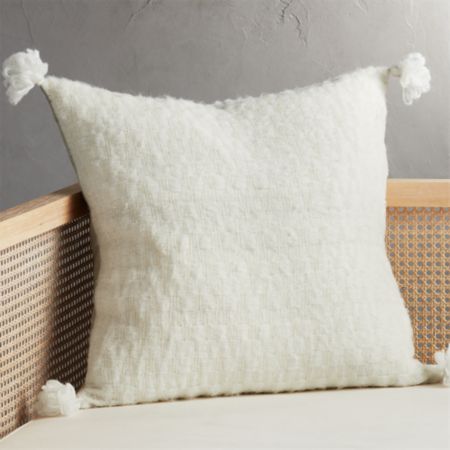 23 Sven White Tassel Pillow Cb2