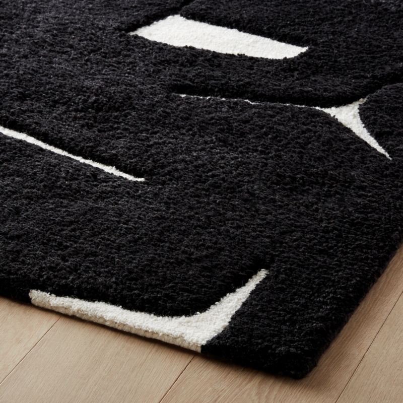 Sway Hand-Tufted Black and White Wool Area Rug 6'x9' - image 3 of 5