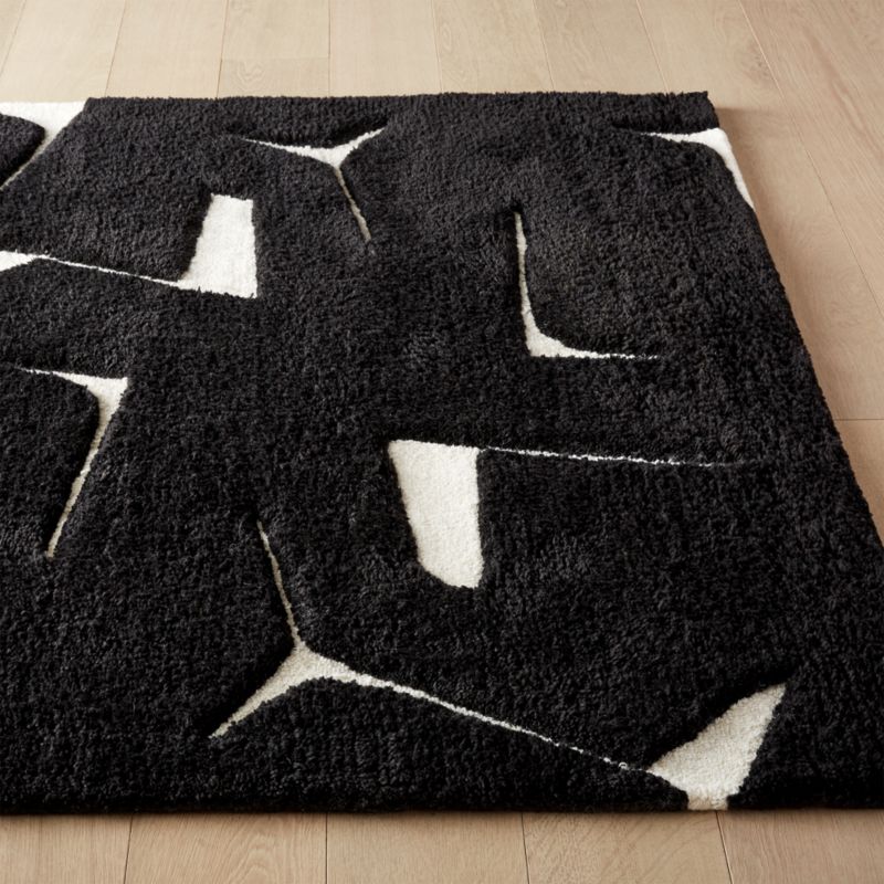 Sway Hand-Tufted Black and White Wool Area Rug 6'x9' - image 2 of 5