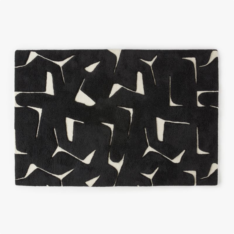 Sway Hand-Tufted Black and White Wool Area Rug 6'x9' - image 0 of 5