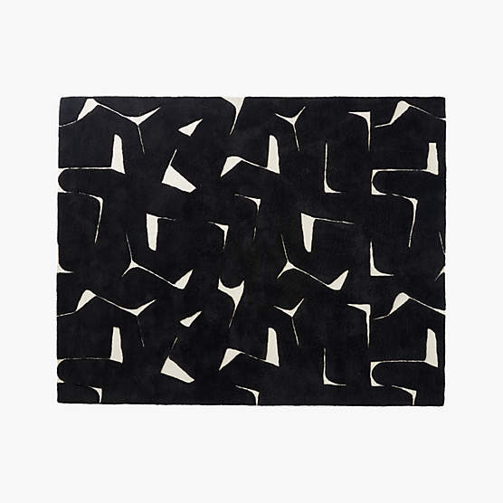 Sway Black and White Tufted Area Rug 8'x10'