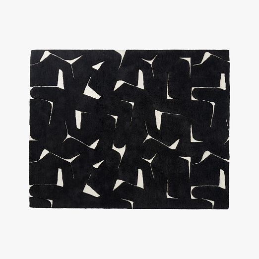 Sway Black and White Tufted Area Rug 8'x10'