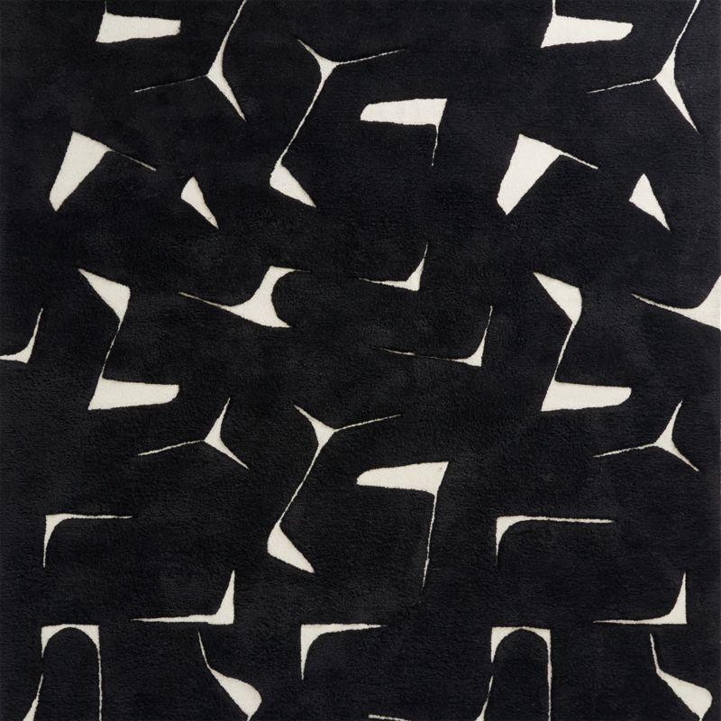 Sway Hand-Tufted Black and White Wool Rug Swatch 12"x12" - image 0 of 8