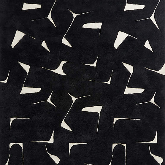 Sway Hand-Tufted Black and White Wool Rug Swatch 12"x12"