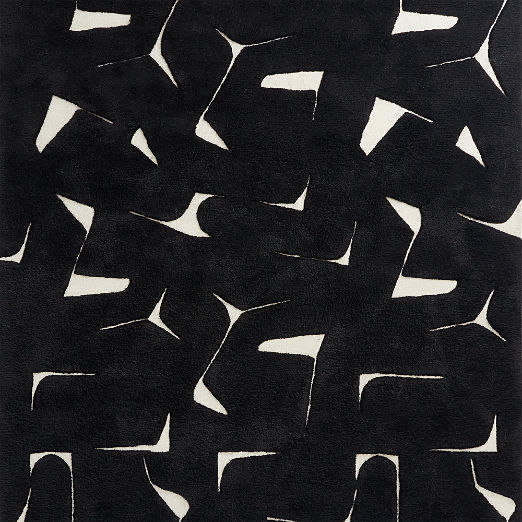 Sway Hand-Tufted Black and White Wool Rug Swatch 12"x12"