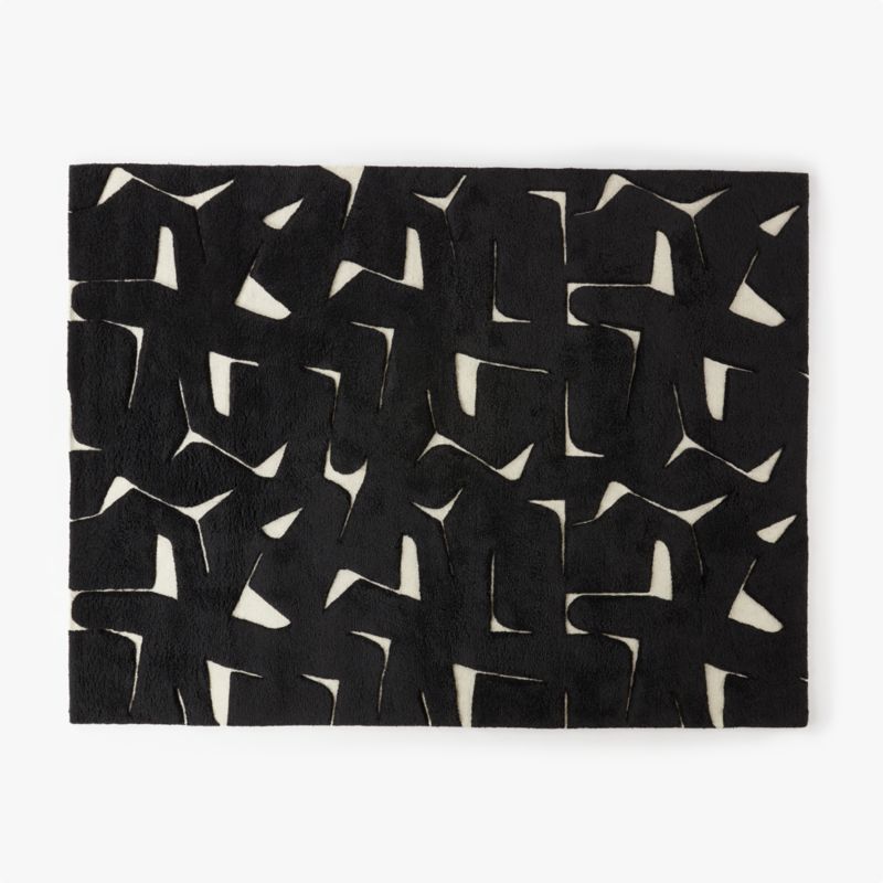 Sway Hand-Tufted Black and White Wool Rug 9'x12' - image 0 of 5