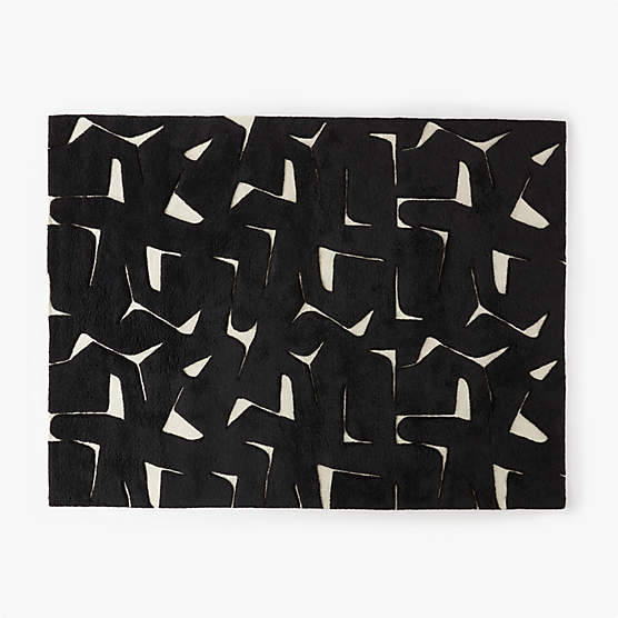 Sway Hand-Tufted Black and White Wool Rug 9'x12'