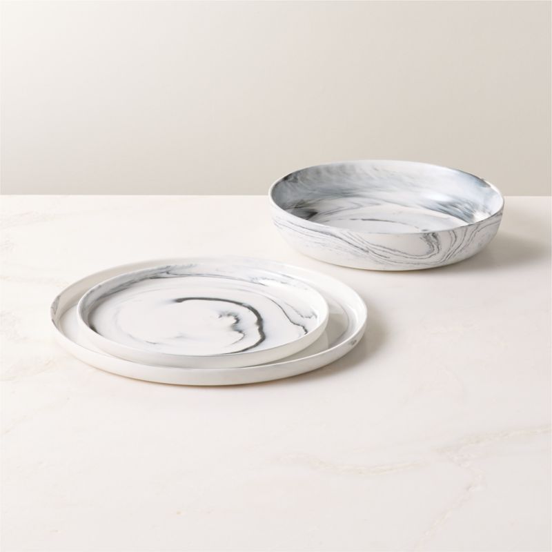 Swirl 3-Piece Black and White Dinnerweare Set With Pasta Bowl By Jennifer Fisher - image 0 of 4