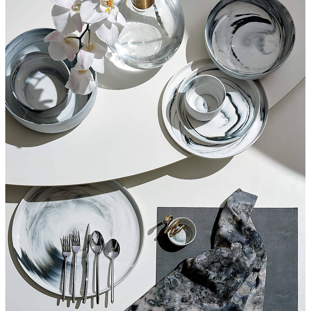 Fynn Black and White Dinnerware Set | CB2