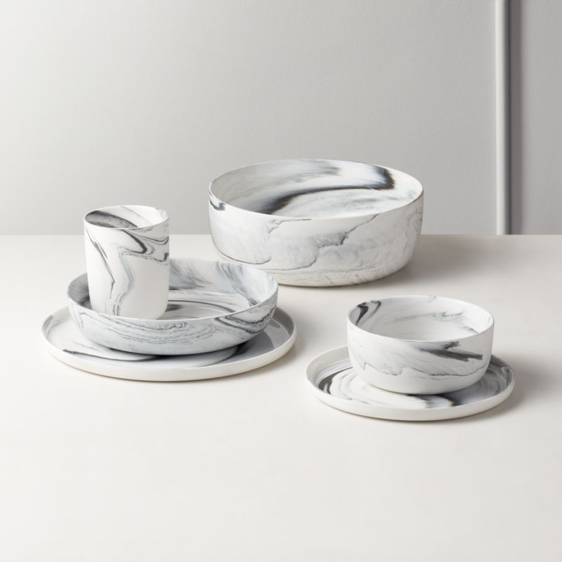 Swirl Black and White Soup Bowls Set of 4 by Jennifer Fisher - image 1 of 3