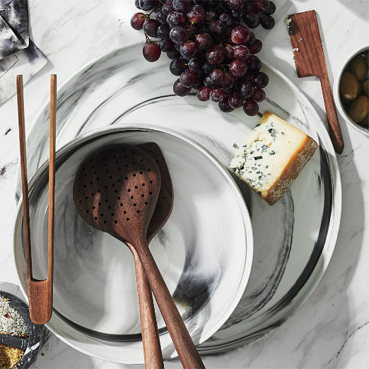 Swirl Black and White Serving Bowl by Jennifer Fisher