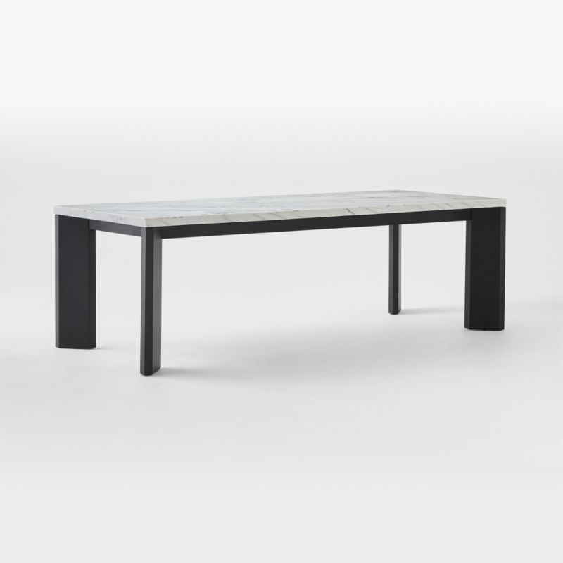 Sydney 95" Rectangular Carrara Marble Dining Table with Black Steel Legs - image 5 of 9