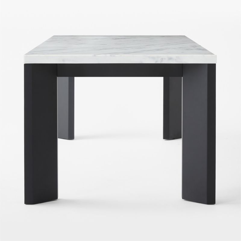 Sydney 95" Rectangular Carrara Marble Dining Table with Black Steel Legs - image 6 of 9