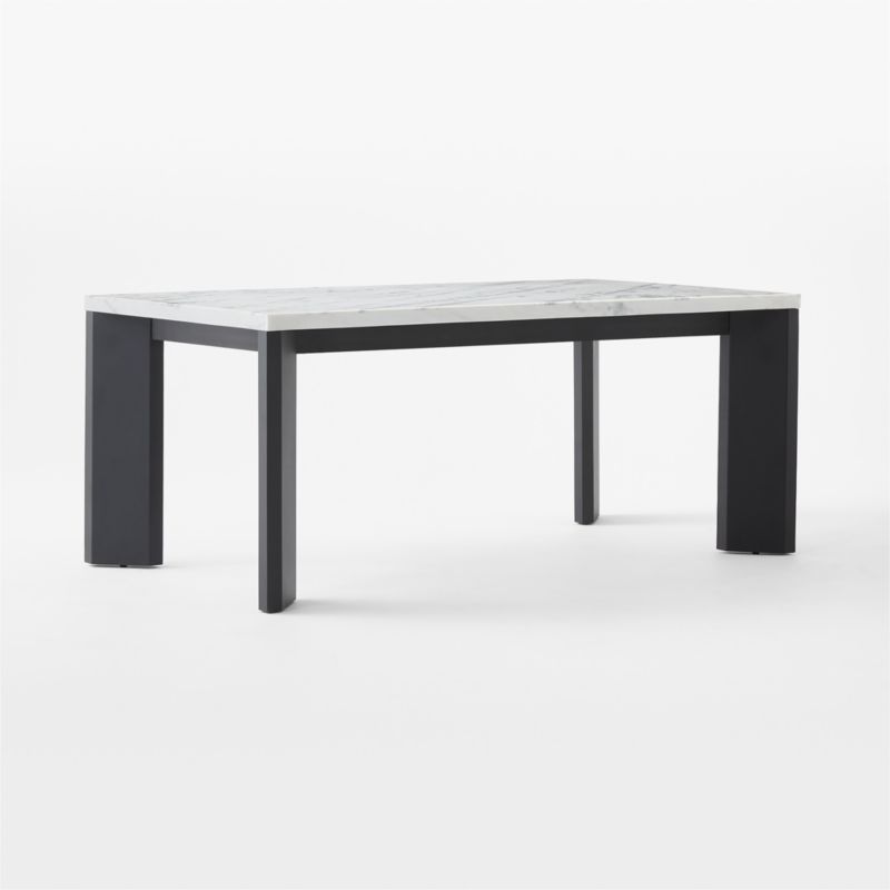 Sydney Rectangular Carrara Marble Dining Table with Black Steel Legs 72'' - image 5 of 9