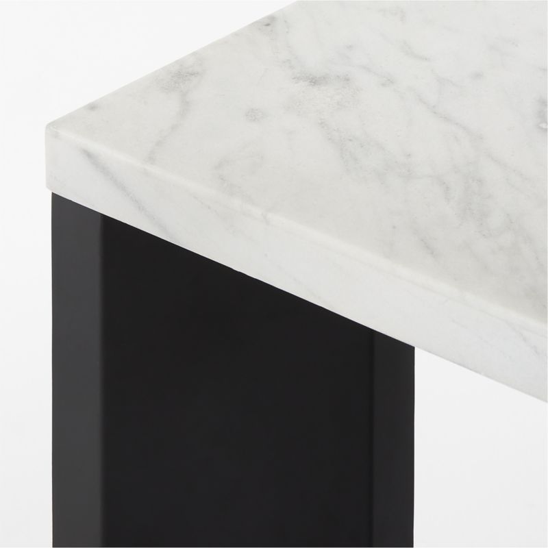 Sydney Rectangular Carrara Marble Dining Table with Black Steel Legs 72'' - image 7 of 9