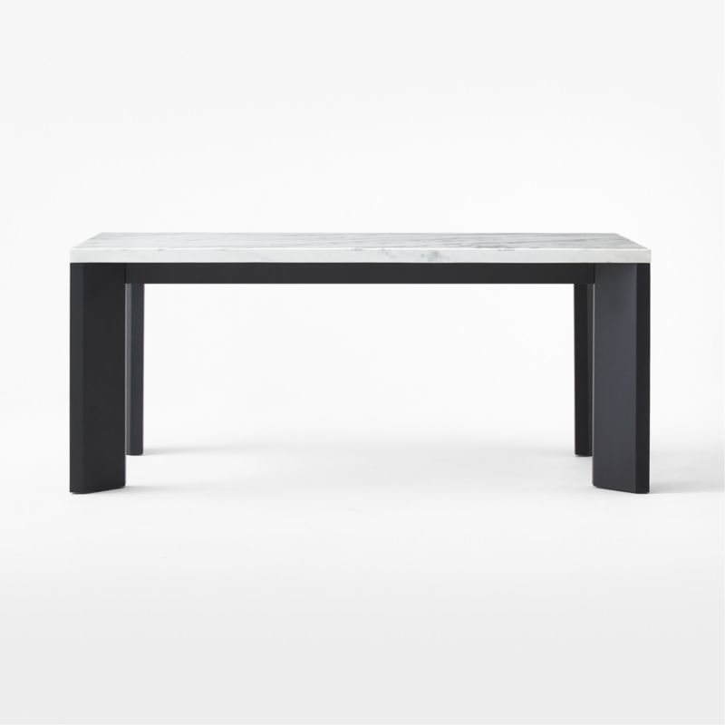 Sydney Rectangular Carrara Marble Dining Table with Black Steel Legs 72'' - image 4 of 9