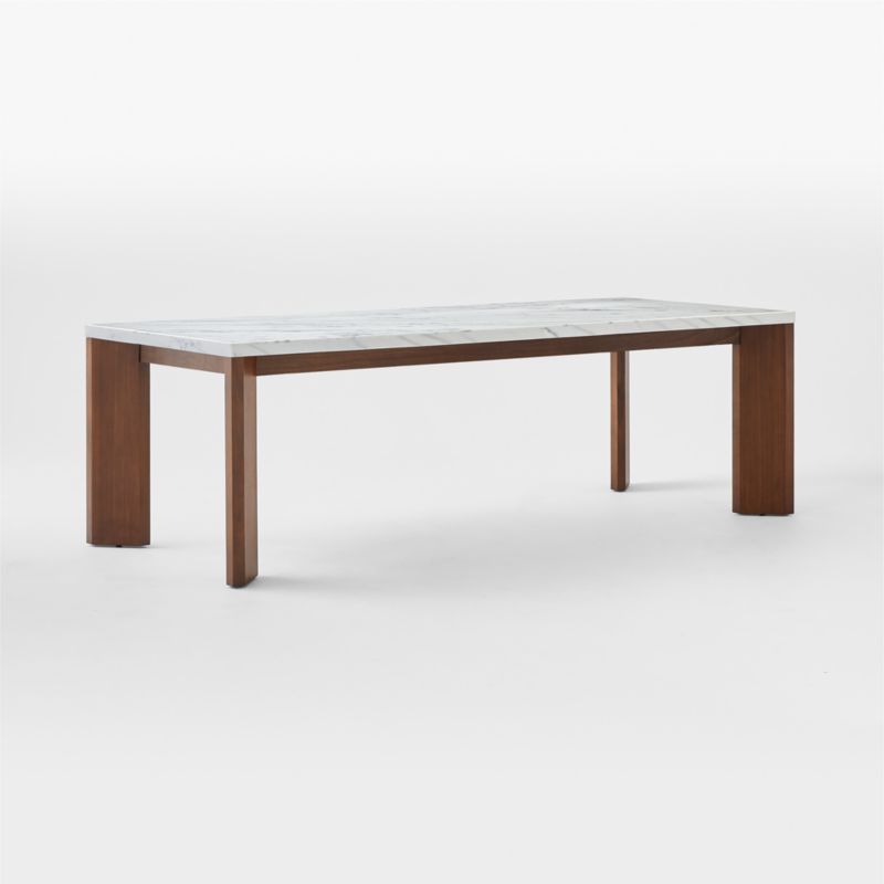 Sydney Rectangular Carrara Marble Dining Table with Walnut Legs 95.5'' - image 5 of 9