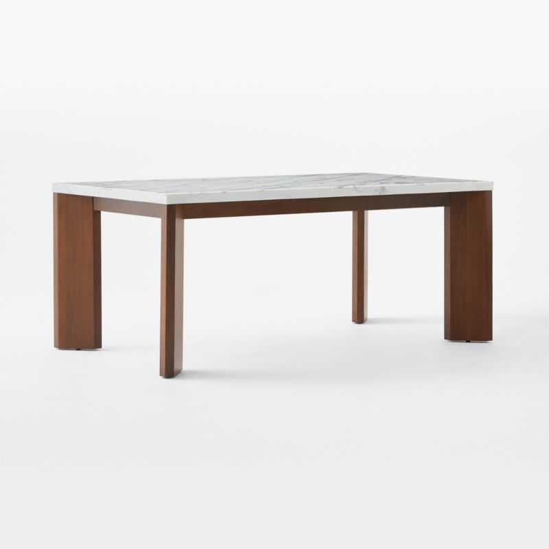 Sydney Rectangular Carrara Marble Dining Table with Walnut Legs 72'' - image 5 of 9