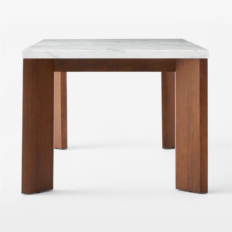 Sydney Rectangular Carrara Marble Dining Table with Walnut Legs 72'' - image 6 of 9