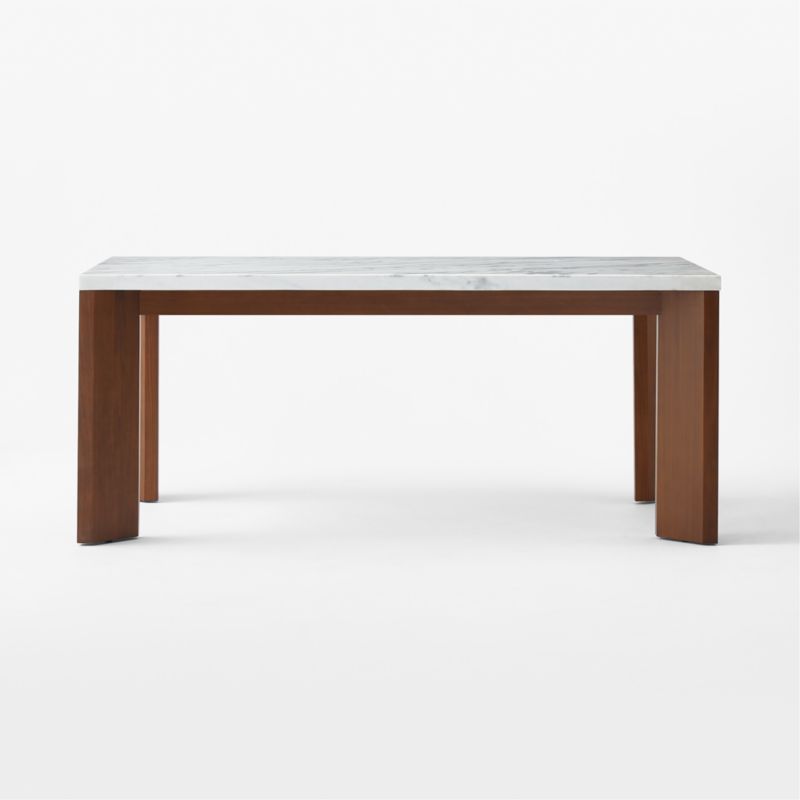 Sydney Rectangular Carrara Marble Dining Table with Walnut Legs 72'' - image 4 of 9