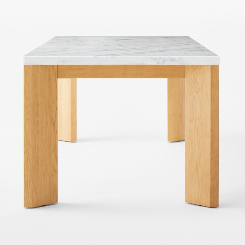 Sydney 95" Rectangular Carrara Marble Dining Table with White Oak Legs - image 7 of 10