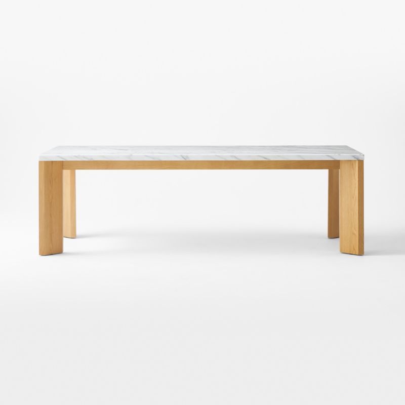 Sydney 95" Rectangular Carrara Marble Dining Table with White Oak Legs - image 5 of 10