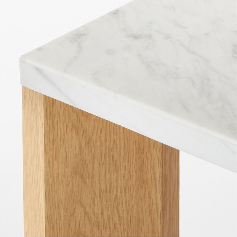 Sydney Rectangular Carrara Marble Dining Table with White Oak Legs 72'' - image 7 of 9